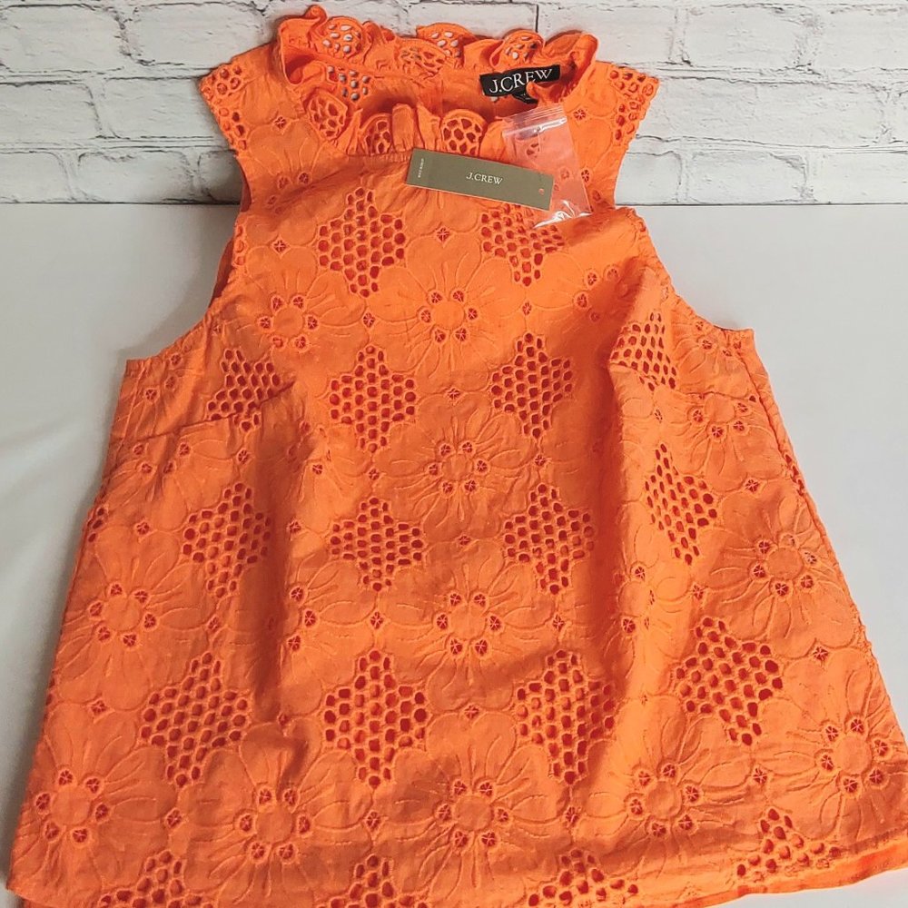 J.CREW 'FLEUR' 2 PIECE EYELET  RUFFLE TOP & CAMI SET NEW - Picture 12 of 16